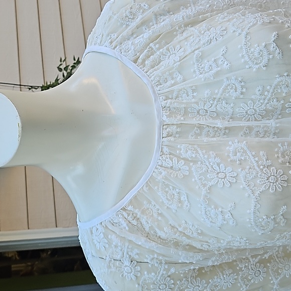 Linea Domani nylon ivory lace long sleeves blouse size Small - Picture 2 of 11